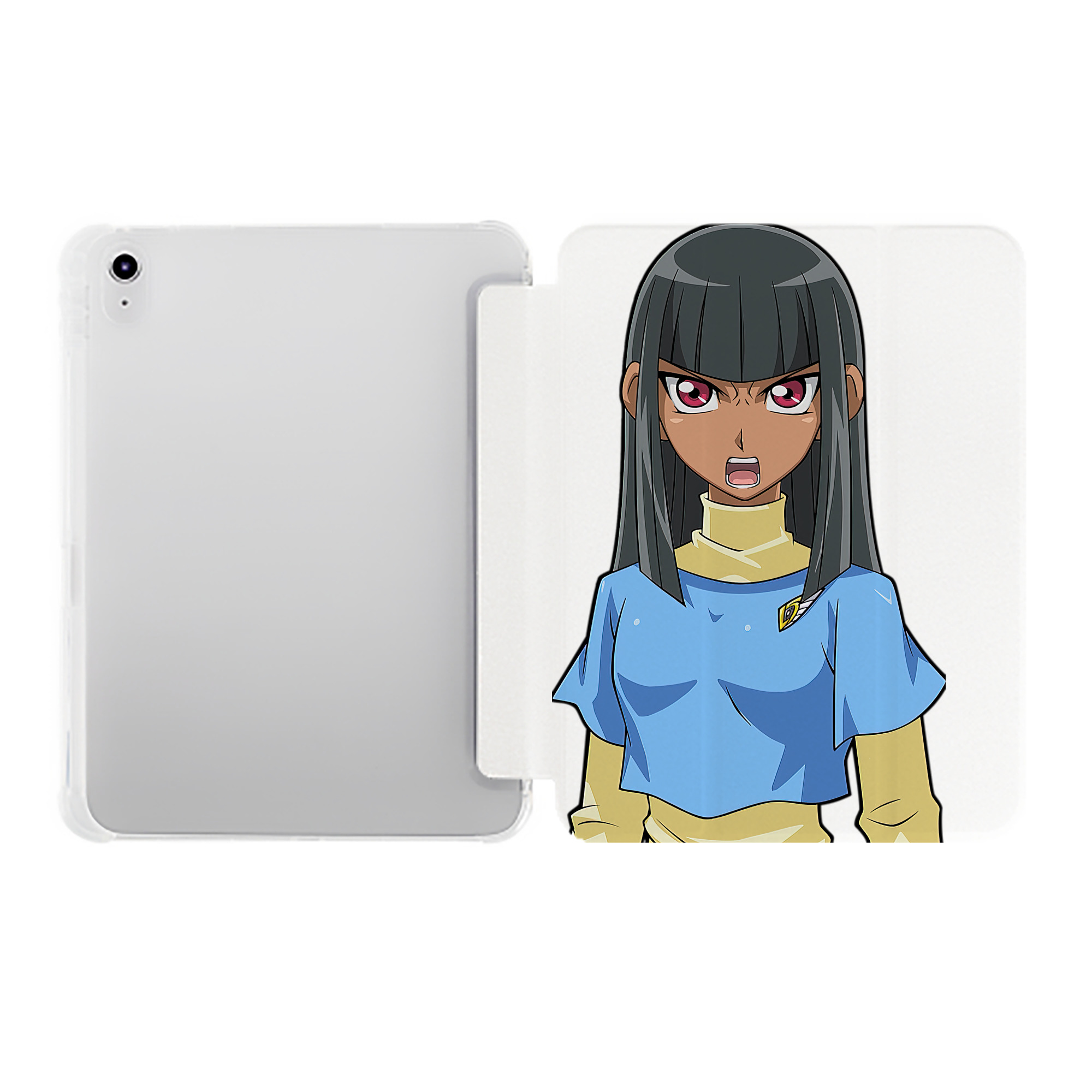 （画像用） 遊☆戯☆王 Yu-Gi-Oh! IPad ケース ペン収納付き 三つ折りスタンド PUレザー×シリコン 対応機種9.5/10.5/10.9インチ